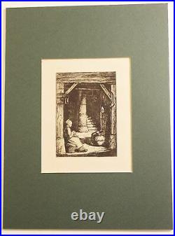 Escalier Tournant by Henry Charles Guerard French Impressionist Art Etching