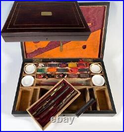 Fab Antique 19th C French Artist's Watercolor and Drafting Chest, Box, Painter's