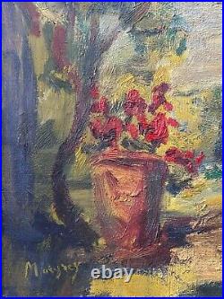 Fine Antique Old 19th c. French Impressionist Landscape Oil Painting, Signed