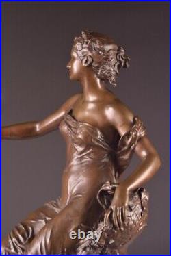 Flora Antique French Bronze Sculpture by Gustave Michel and F. Barbedienne