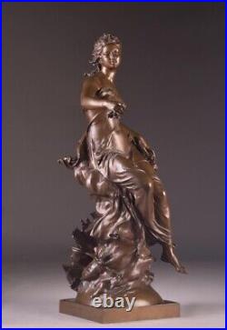 Flora Antique French Bronze Sculpture by Gustave Michel and F. Barbedienne