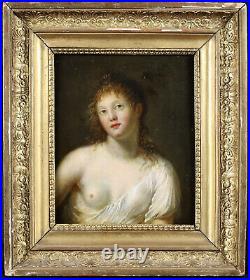 French antique original oil painting by VALLIN JACQUES 1760-1835