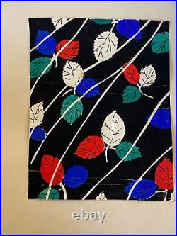 French artist Louis Land textile design gouache drawing fabric design