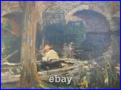 Gilbert Lanquetin, Antique French Framed Oil Painting On Cardboard, Signed