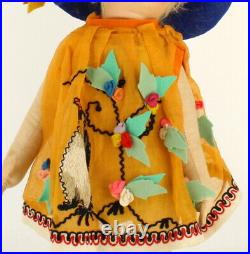 Gorgeous Antique French Cloth Gre Poir 18 Doll C1930 Adorable Lenci style