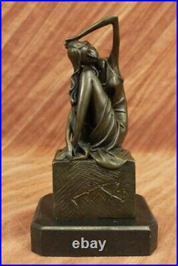 Handcrafted bronze sculpture SALE Sitting Artist French Patoue Original Signed