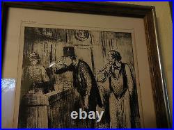 Honore Daumier Original Antique Lithograph Ami De Personne (Nobody's Friend)
