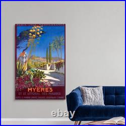 Hyeres, French Riviera, Vintage Poster, Canvas Wall Art Print, Vintage
