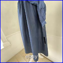 Linen French Antique smock dyed indigo blue Chintz artist's shirt / textile