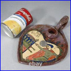 Louis Desmant French Arts & Crafts French Bayeux Tapestry Pottery Chamberstick