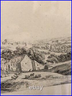 Old French Antique Paris American Art Co 1779 Autun Artist Signed Etching Print
