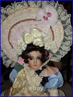 Pat Loveless 20 inch Antique French Reproduction Jumeau Doll Blue Victorian