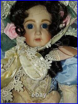Pat Loveless 20 inch Antique French Reproduction Jumeau Doll Blue Victorian