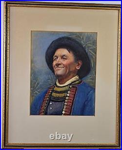 Portrait A French Revolutionary Antique Watercolour Mabel Ashby 1897 Inscribed