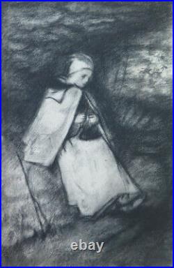 Portrait Of Child Antique Drawing Artist French Pierre Duteurtre Dut BM53.1