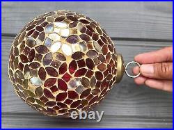 RARE ANTIQUE French Kugel Ball Cathedral Mirror Mosaic Christmas Ornament Decor