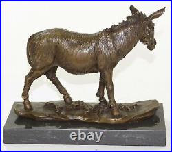 RARE VINTAGE Bronze Donkey Mule Statue Signed by French Artist BARYE Decor