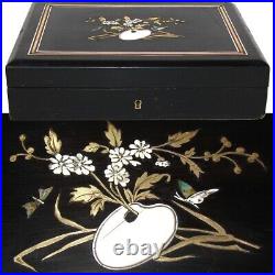Rare Antique French Napoleon III Era Painter or Artist's Box, Boulle Style Inlay