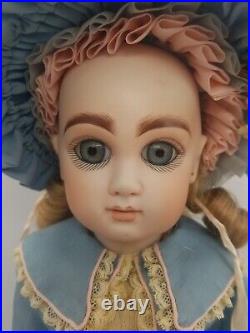 Reproduction Antique French Jumeau 16'inch Doll, Silk Dress CALLI LOU. 1974