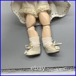 Reproduction Antique Style, Unmarked, Closed Mouth French Doll 11.5 Inches Tall