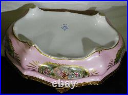 Sevres c1700 Large Decorative Hand Painted By J. Vaneu Jewelry Box