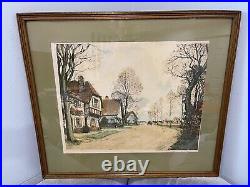 Vintage Antique French Paul Emile Lecomte Etching The Hamlet in France 1 of 2