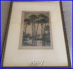 Vintage Framed Lithograph French Artist Louis Etienne Dauphin