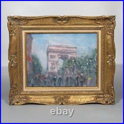 Vintage French Painting Impressionist Style Arc-de-Triomphe Champs-Elysées Paris