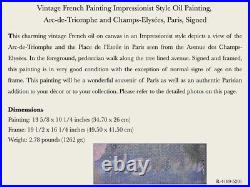 Vintage French Painting Impressionist Style Arc-de-Triomphe Champs-Elysées Paris