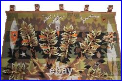 Vintage French Tapestry Handmade Tree Tapestry JC Bisery Artist Signed 4x4ft