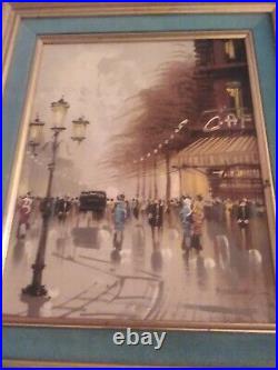 Vintage Paris Oil Painting by Phillipe Marchand French Artist