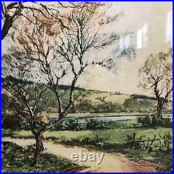 Vintage Signed & Titled Art Print with Interesting Provenance Landscape 28 x 32